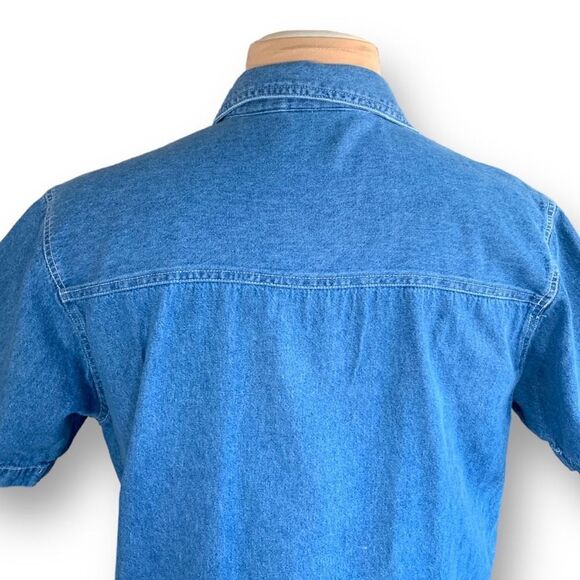 Vintage Bobbie Brooks Shirt Chambray Medium Wash Denim Button Up Birds Flower - Picture 4 of 10
